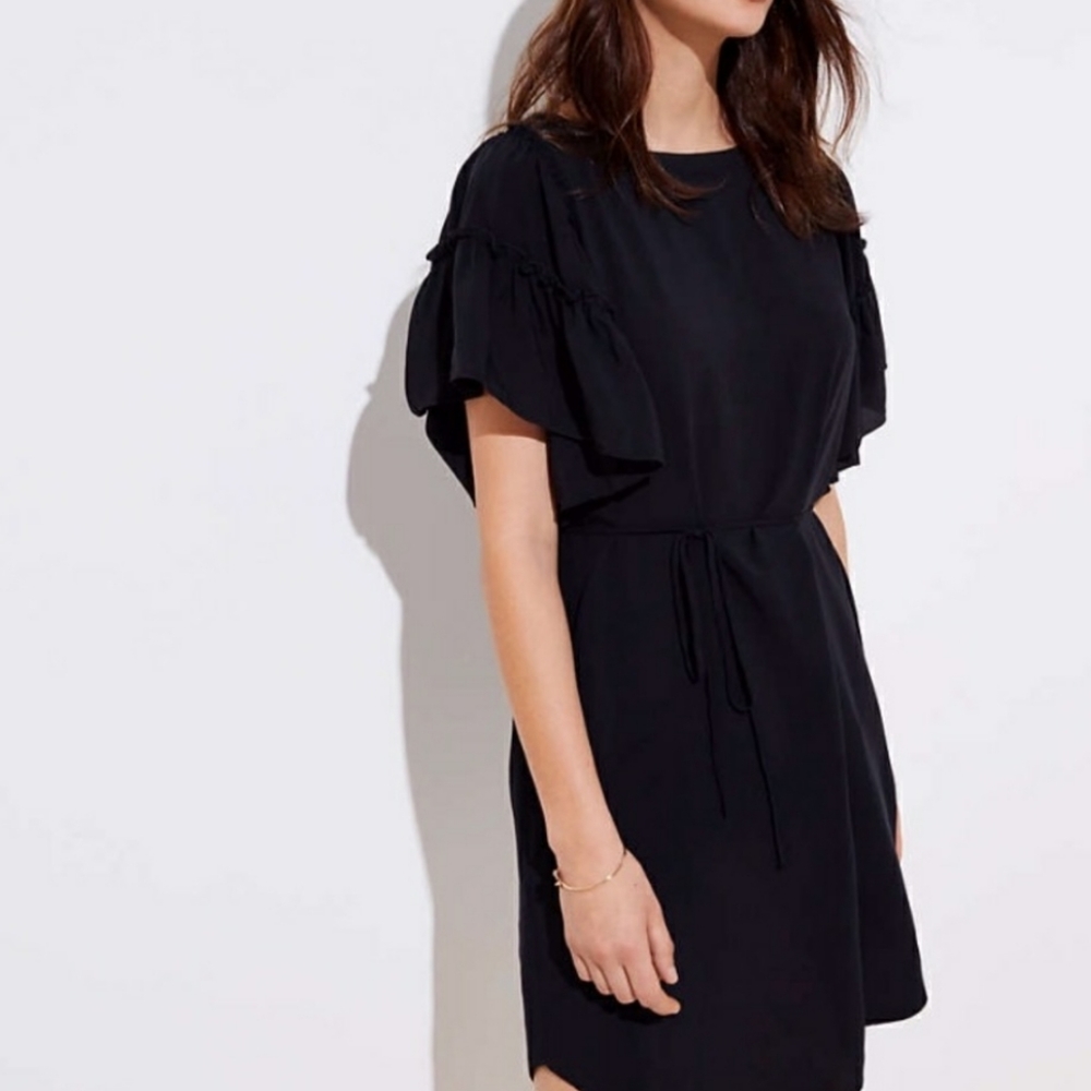 LOFT Tiered Flutter Sleeve Dress